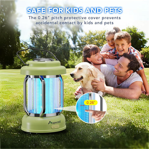 Aspectek 360-degree LED attracts insects from all angles for efficient zapping.