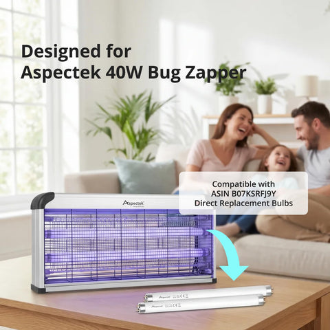 Large 60 cm UV tube fits ASPECTEK 40W units for reliable operation.