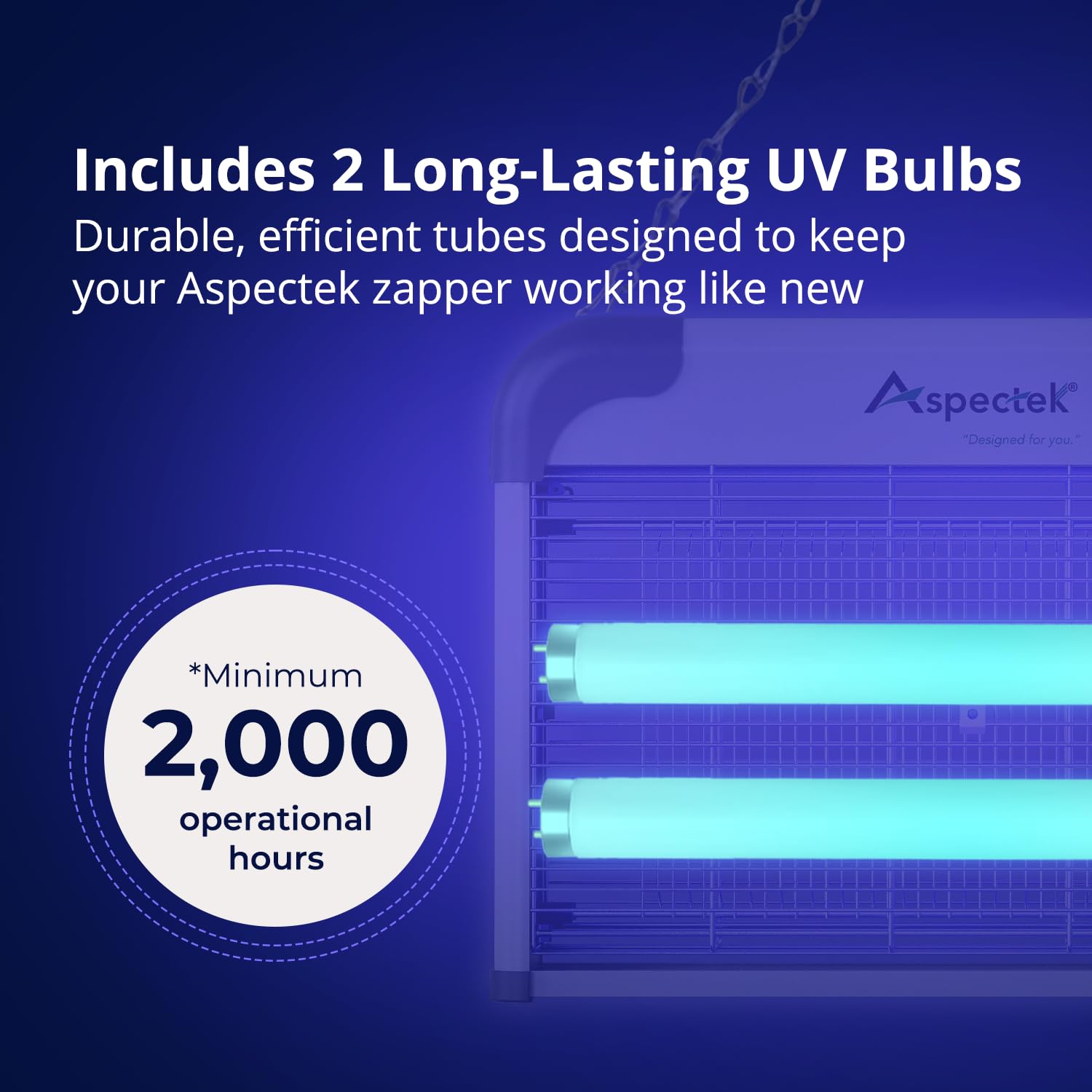 Two-pack UV tubes restore zapping power for mosquitoes, flies, and moths.