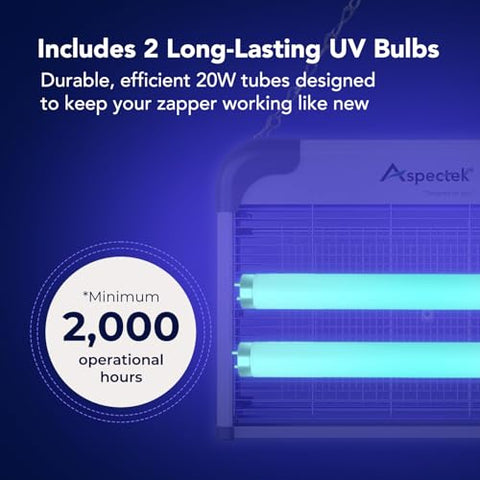 Replacement tubes offer improved lure brightness for steady pest control.