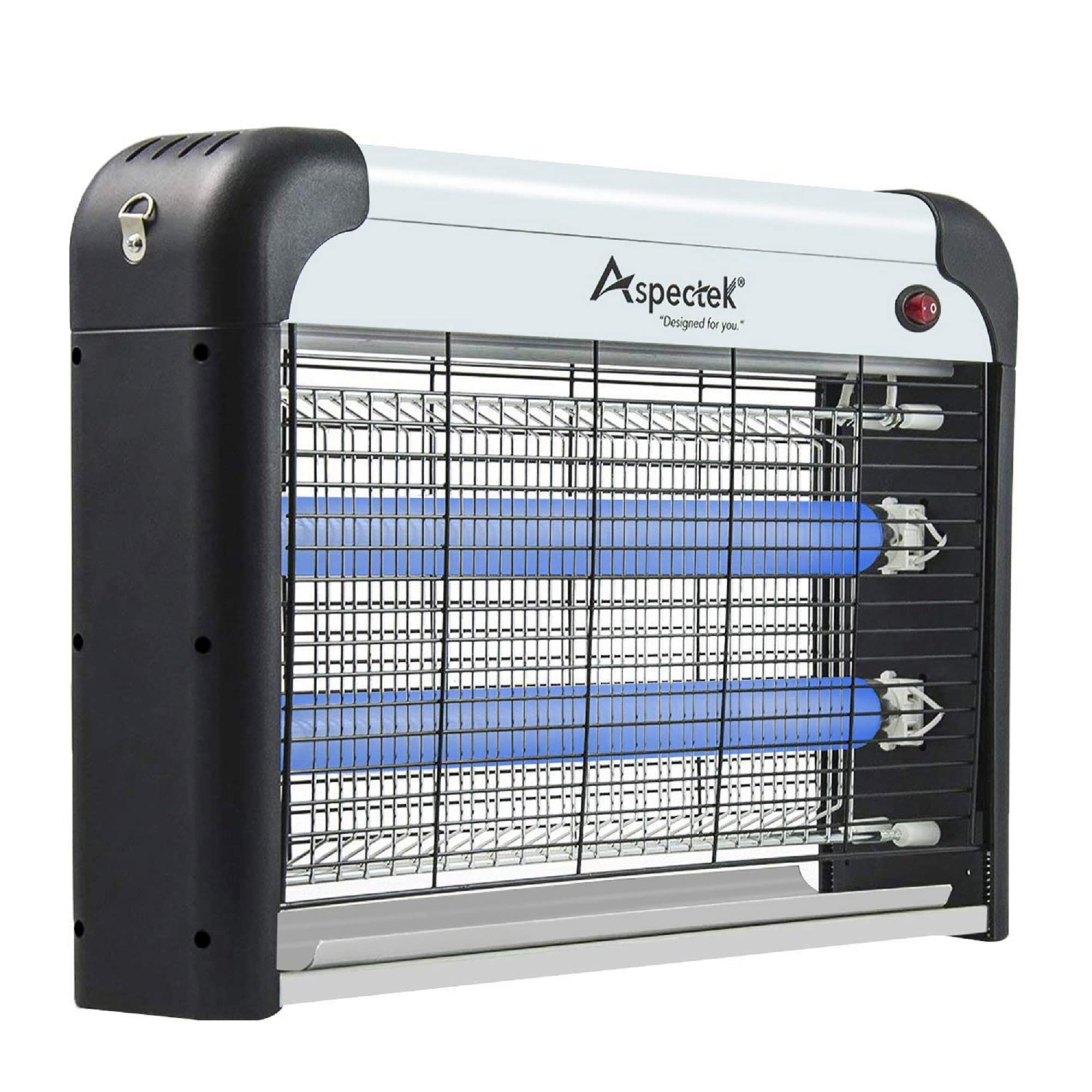 Aspectek bug zapper with 365nm attraction lights for indoor pest control.