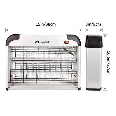 Aspectek bug zapper mesh screen protects against accidental contact.