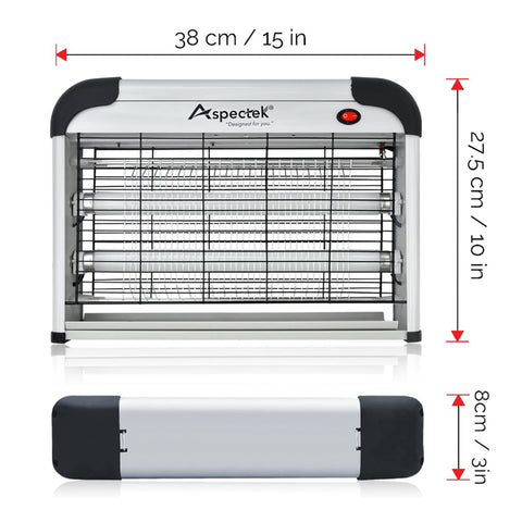 Aspectek insect killer removable tray collects dead insects for quick cleaning