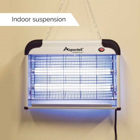 Aspectek insect killer self-cleaning grid reduces maintenance effort