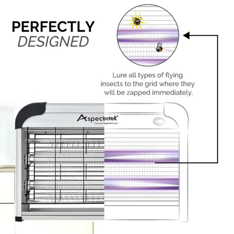 Aspectek insect killer with two UV bulbs inside to attract pests