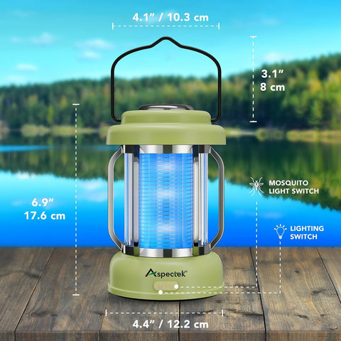Aspectek IPX4-rated build withstands weather while camping or patio use.