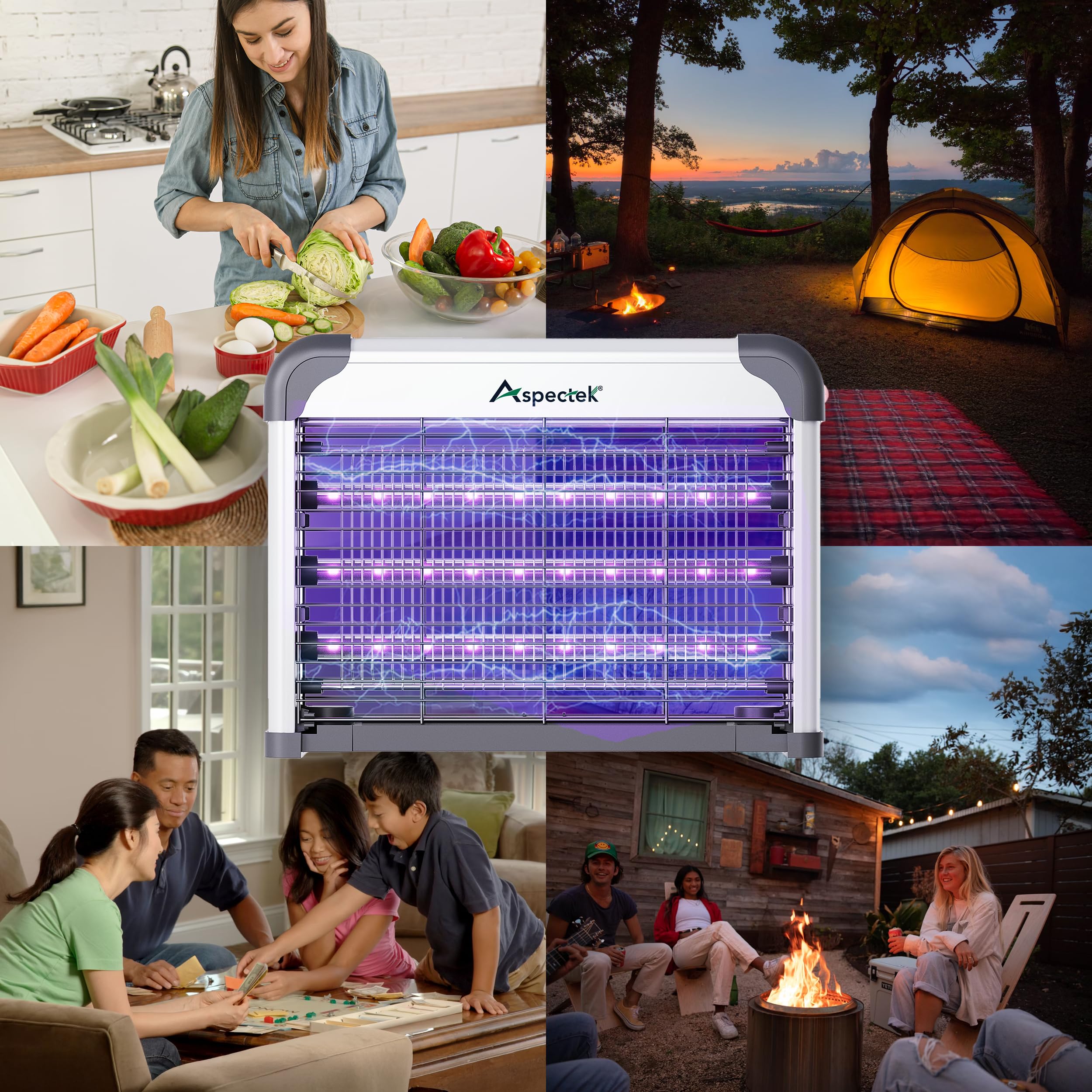 Aspectek LED bug zapper on a covered patio under shelter