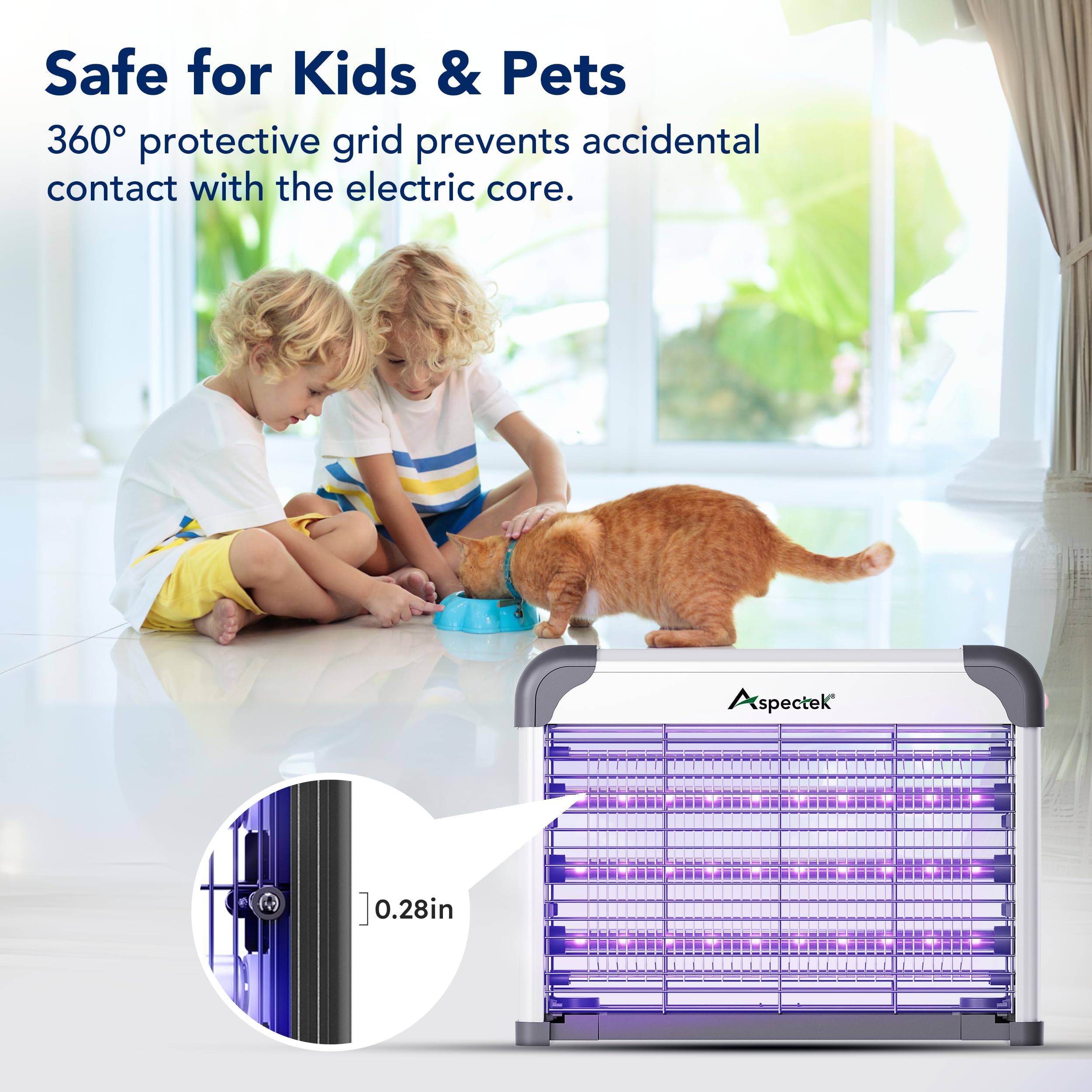 Aspectek LED bug zapper suitable for kitchen use and pest control