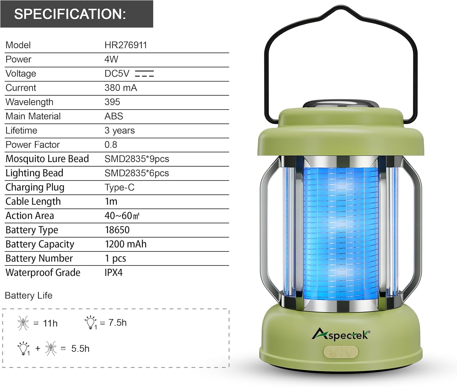 Aspectek portable design suits tents, trees, and garden lighting during gatherings.