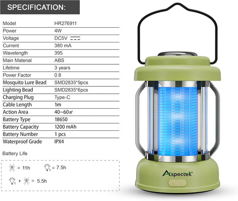 Aspectek portable design suits tents, trees, and garden lighting during gatherings.