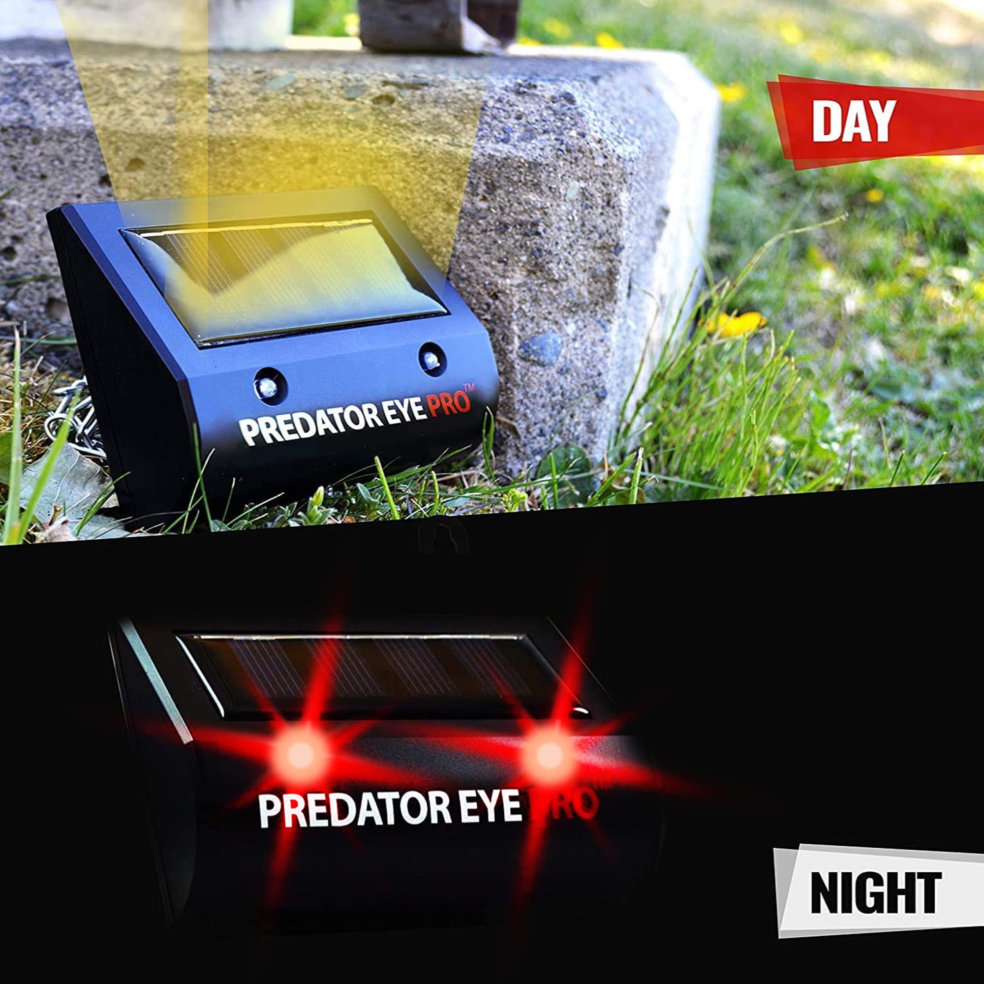 ASPECTEK Predator Eye PRO solar light rear view showing weatherproof housing