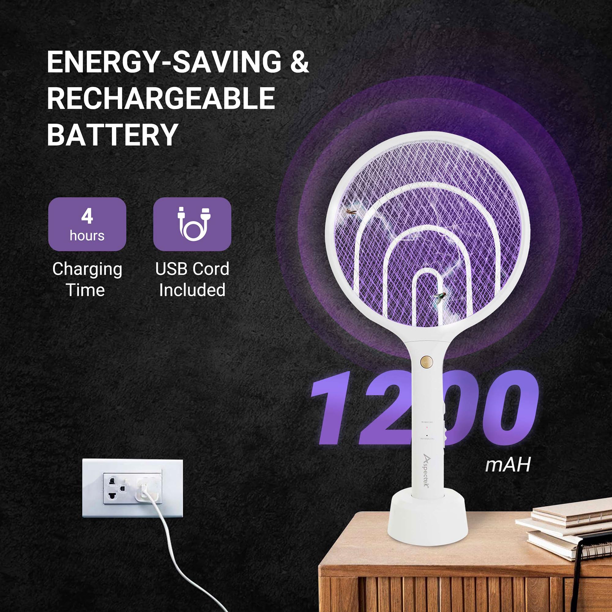 Aspectek rechargeable 1200mAh battery enables longer cordless use.