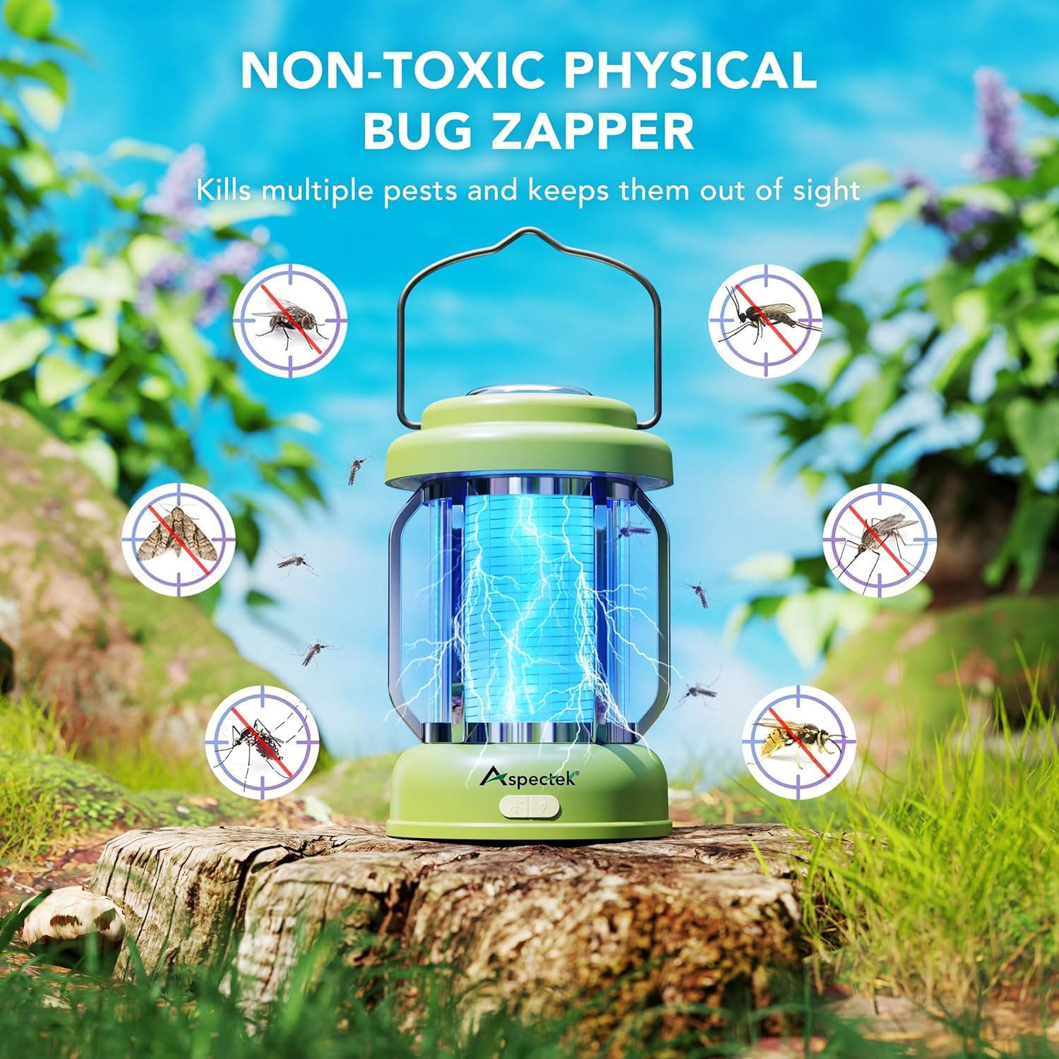 Aspectek Type-C fast charging keeps the lantern ready for outdoor camping.