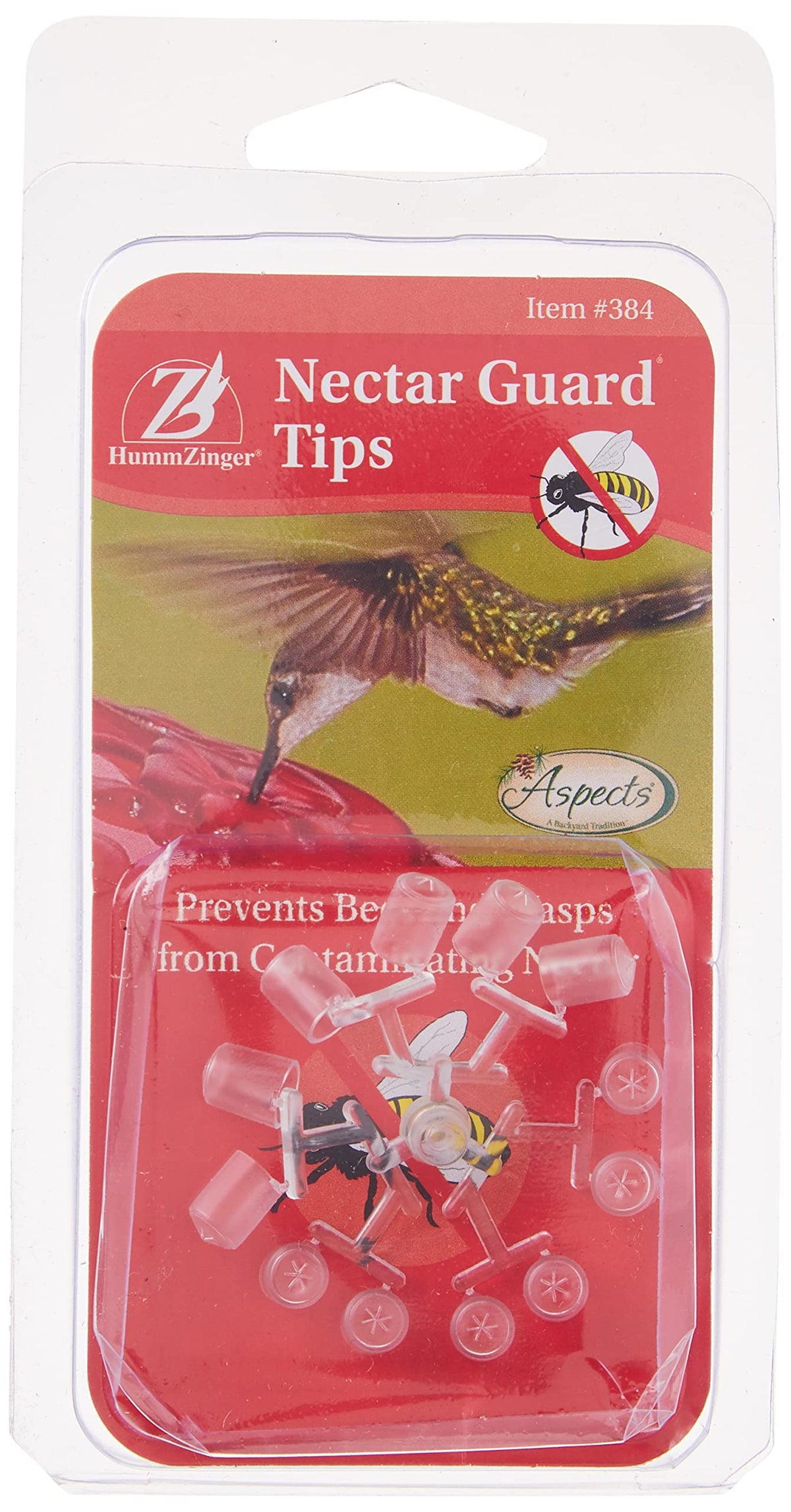 Aspects Nectar Guard Tips on a feeder cover underside protect nectar from insects