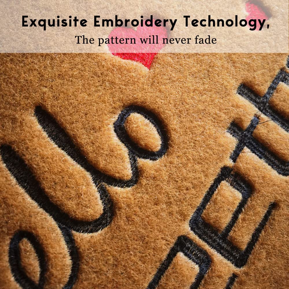 Assaoy Coir Door Mat front door design greets guests and captures dirt