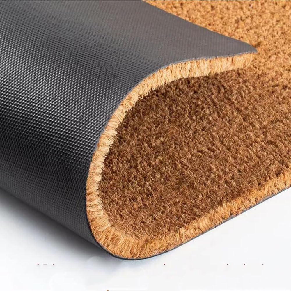Assaoy dog hair entry mat complements home decor and greetings.