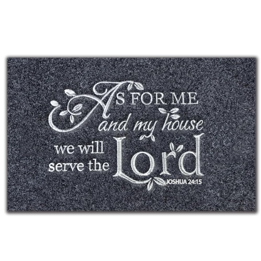 Assaoy embroidered welcome doormat at the front door with vivid design