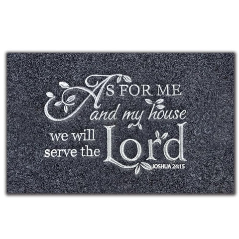 Assaoy embroidered welcome doormat at the front door with vivid design