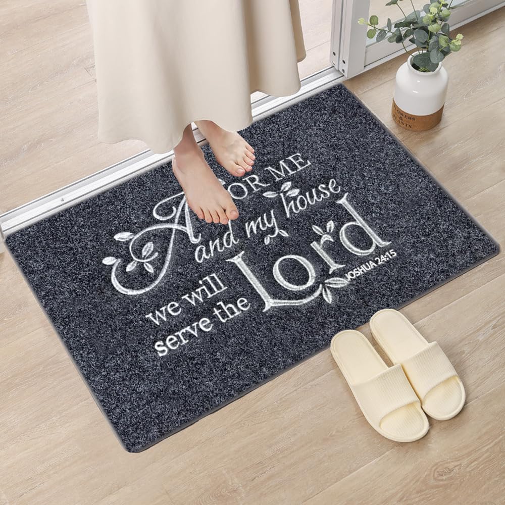 Assaoy doormat with non-slip rubber backing helps keep it in place