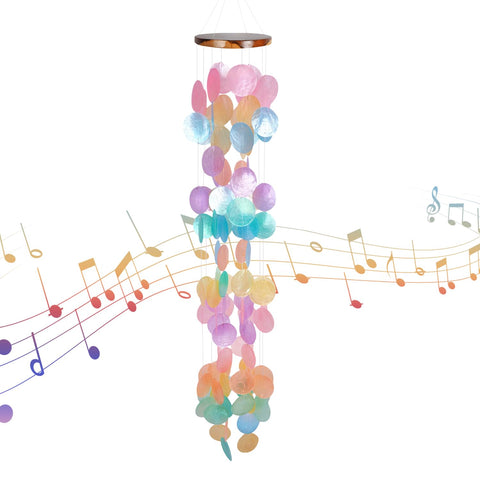 ASTARIN 35-inch capiz wind chime with iridescent shells enhances curb appeal.