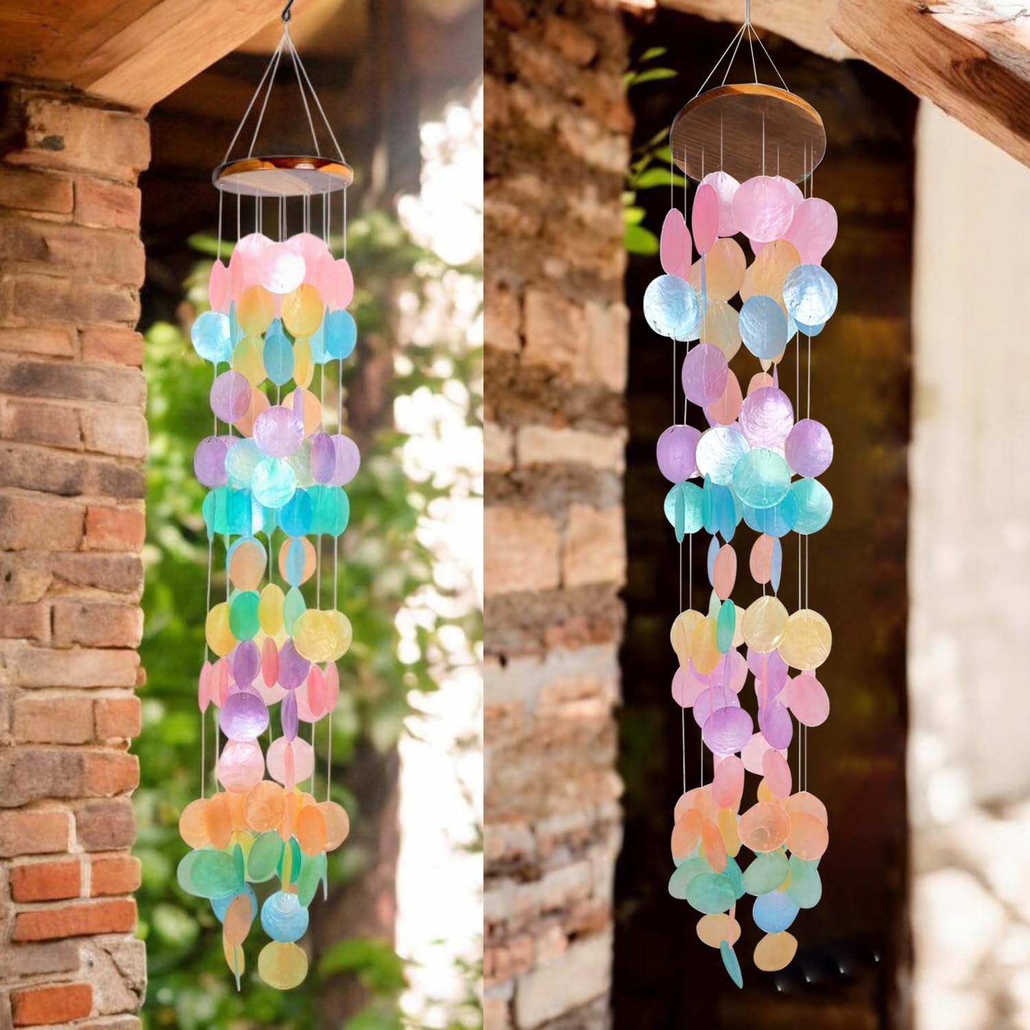 ASTARIN capiz-wind-chime breeze-melody offers nature-inspired sound for outdoor spaces.