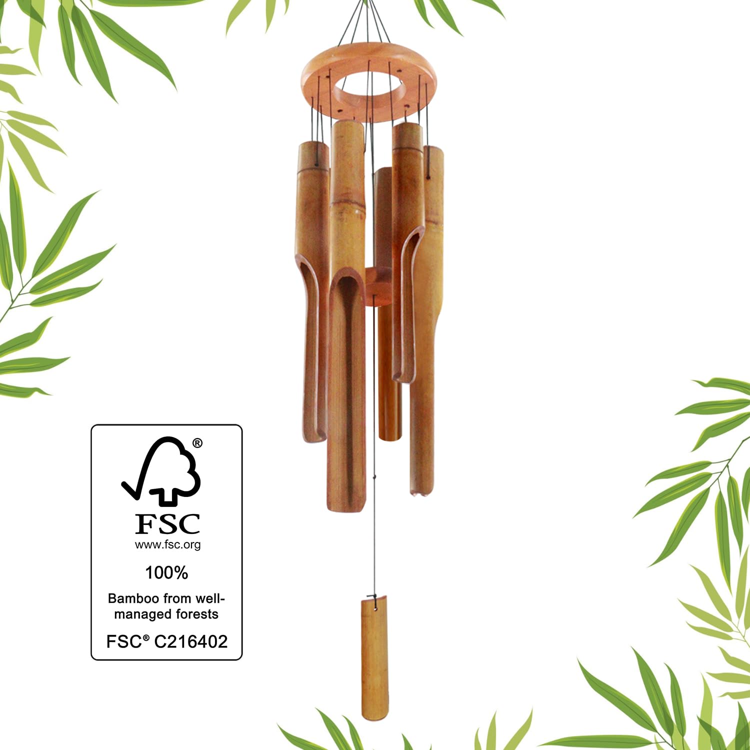 ASTARIN FSC-certified wind chime reflects responsible sourcing and quality craftsmanship.