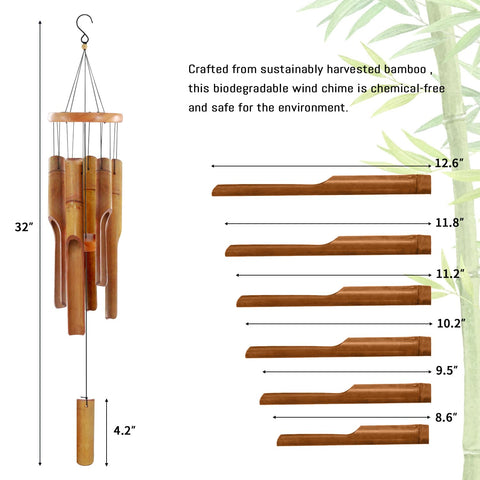ASTARIN handmade wind chime with natural finish, adding rustic charm.
