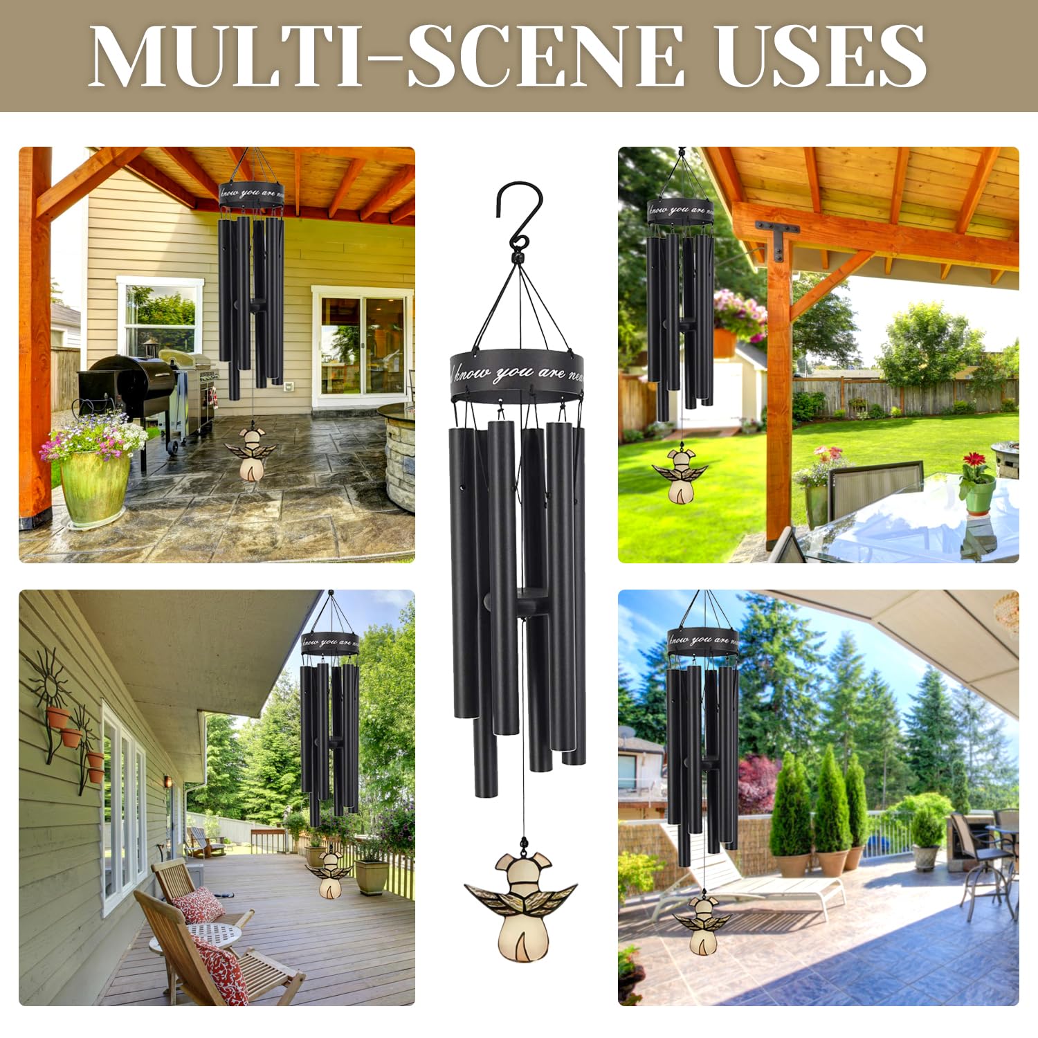 ASTARIN outdoor garden wind chime built to resist weather for year-round display.