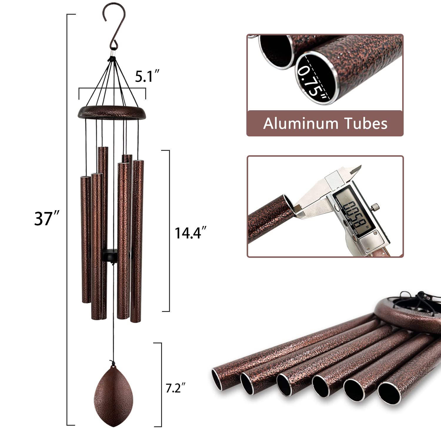 ASTARIN outdoor wind chimes with heavy-duty cord endure weather.
