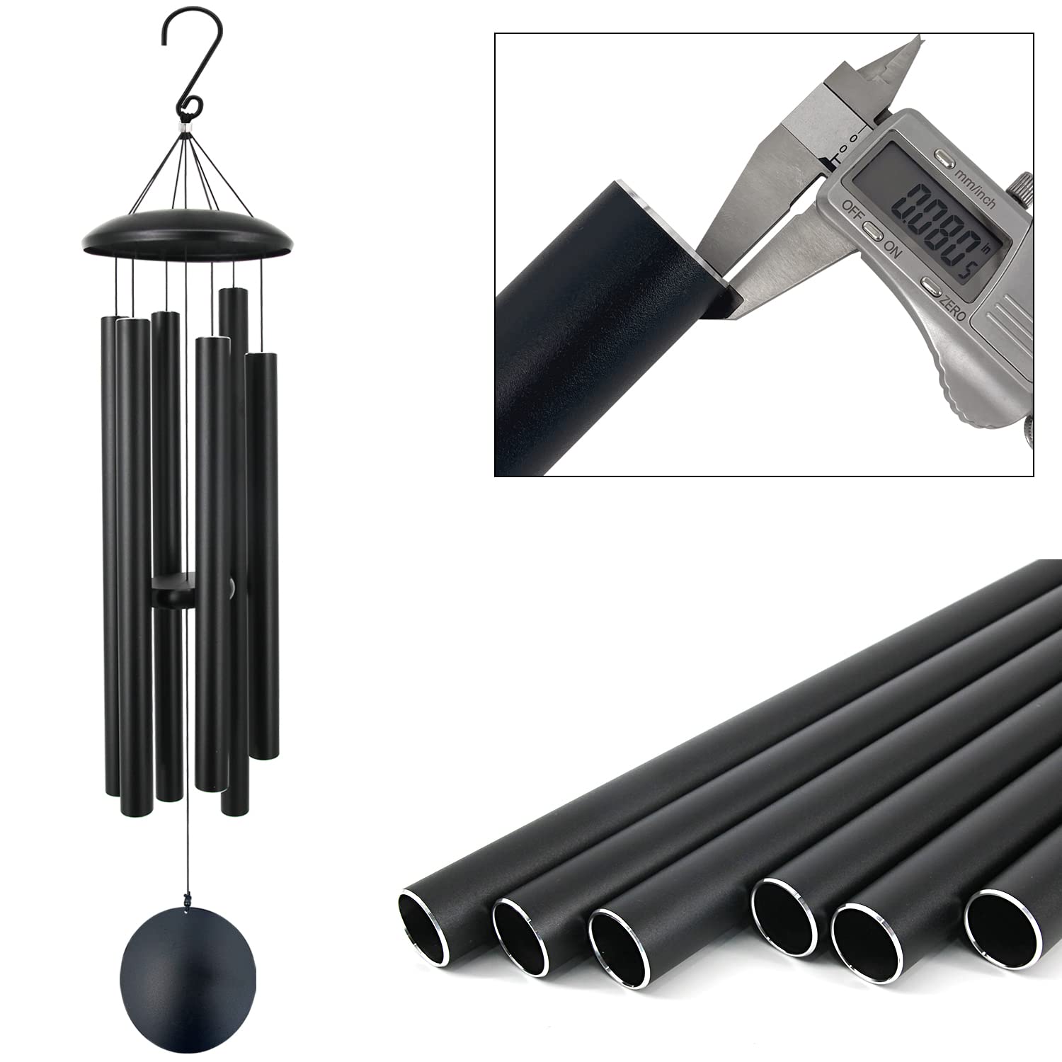 ASTARIN reflective wind chimes gleam in sunlit yard spaces