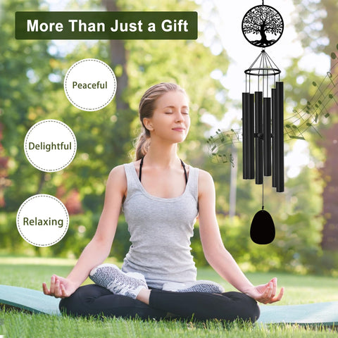 ASTARIN six-tube black-matte wind chimes offer strong outdoor ambience.