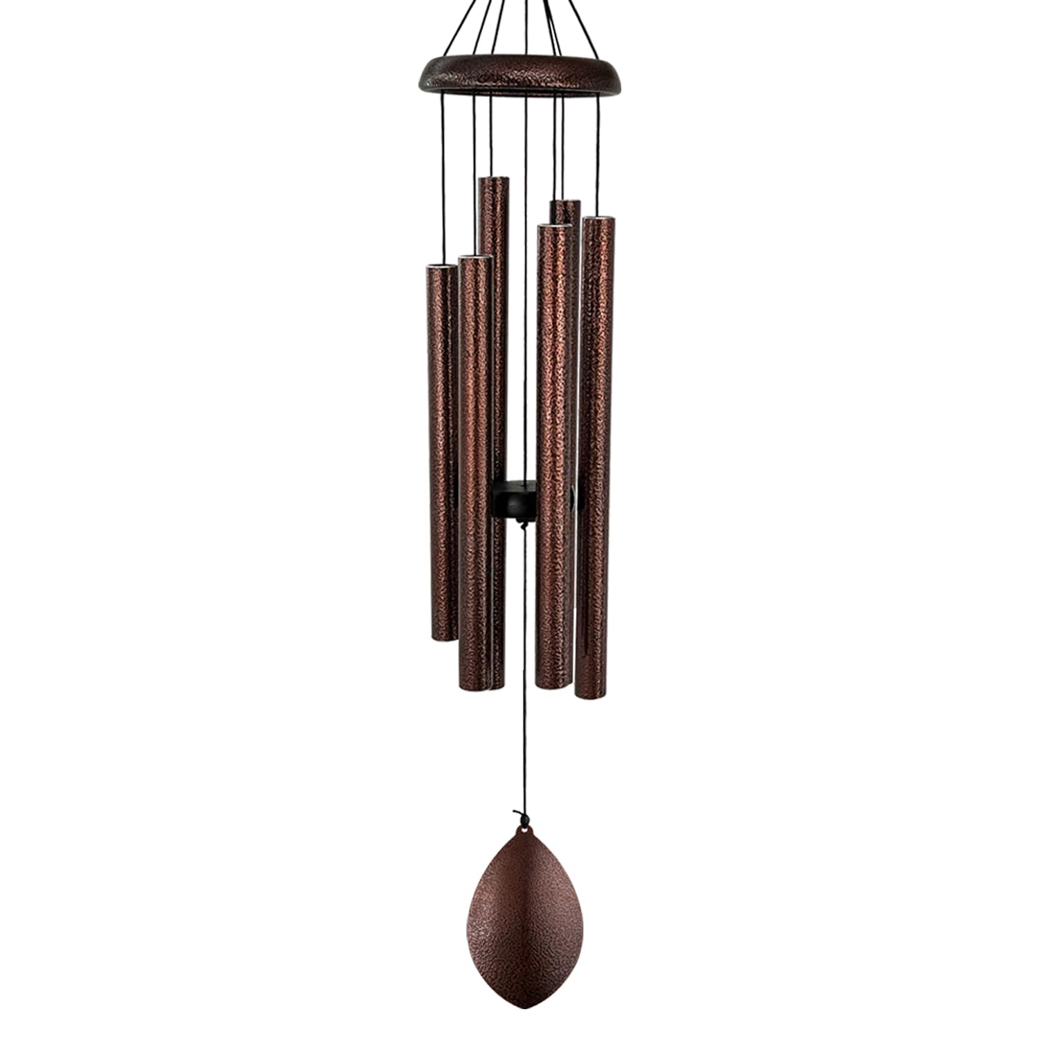 ASTARIN 36-inch wind chimes with leaf-shaped wind catcher outdoors.