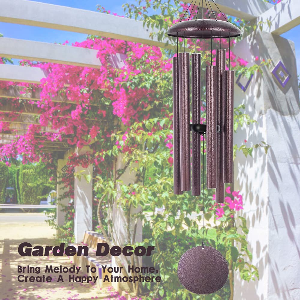 ASTARIN wind chimes close-up shows six tuned aluminum tubes for rich resonance.