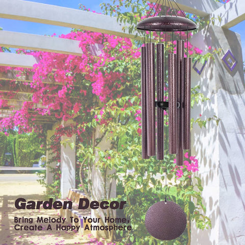 ASTARIN wind chimes close-up shows six tuned aluminum tubes for rich resonance.