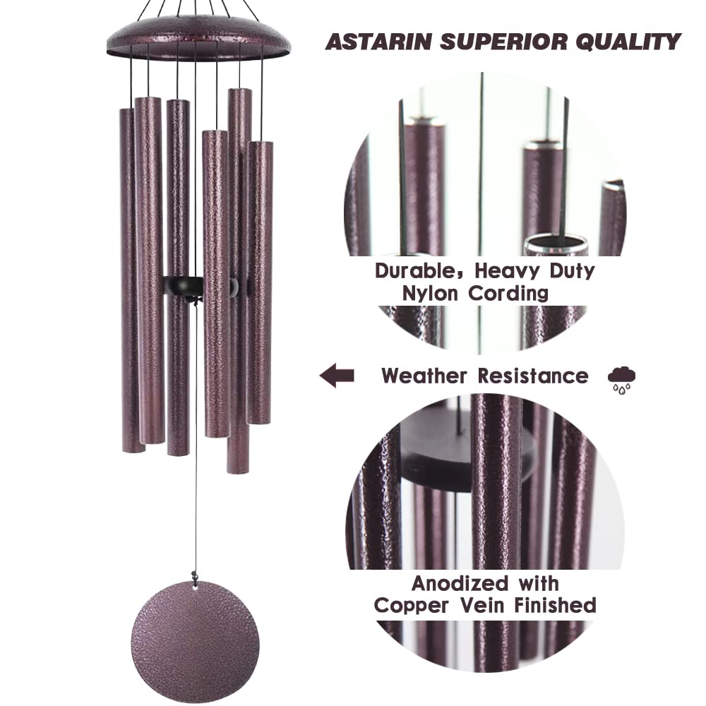 ASTARIN wind chimes adjustable bell length lets you vary tonal scales.