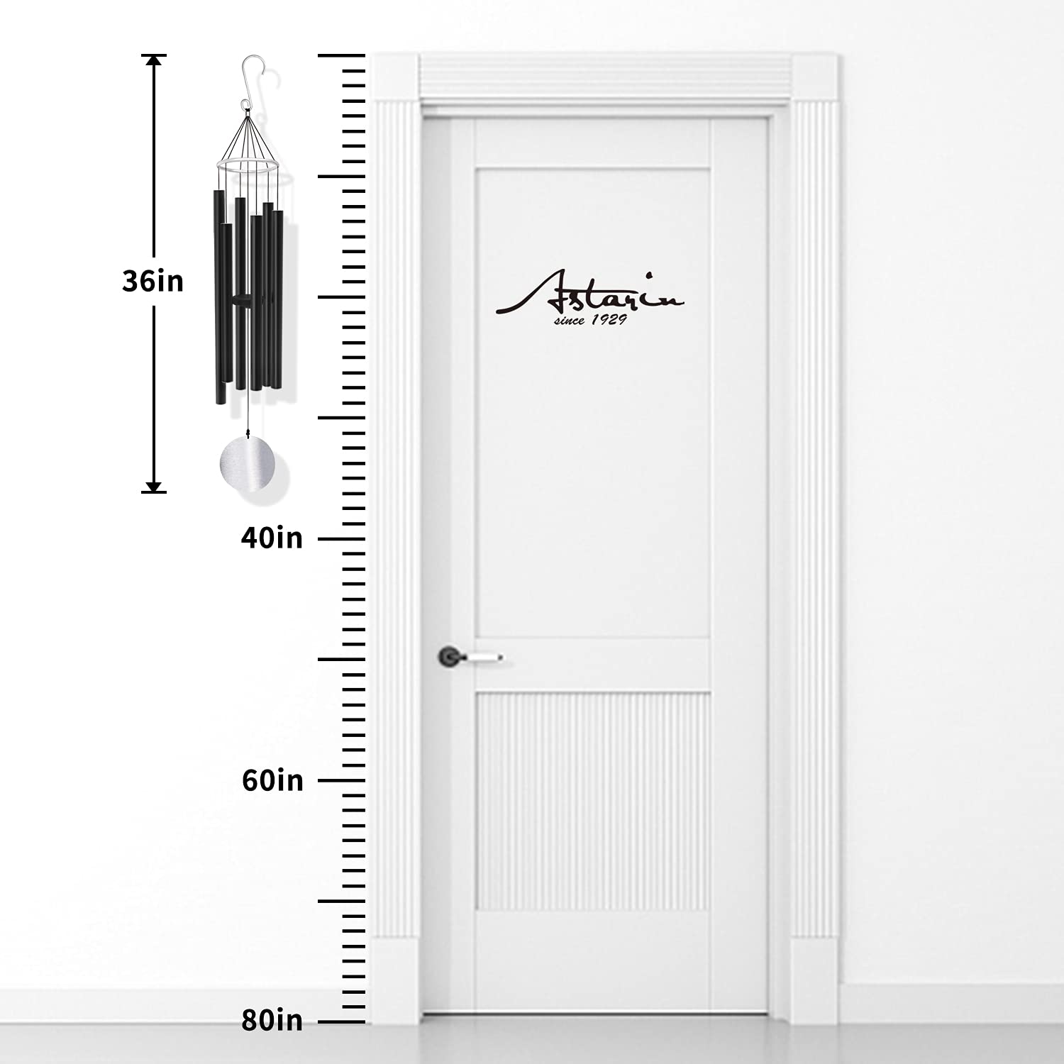 ASTARIN wind chimes gift box packaging highlights thoughtful memorial gift presentation.