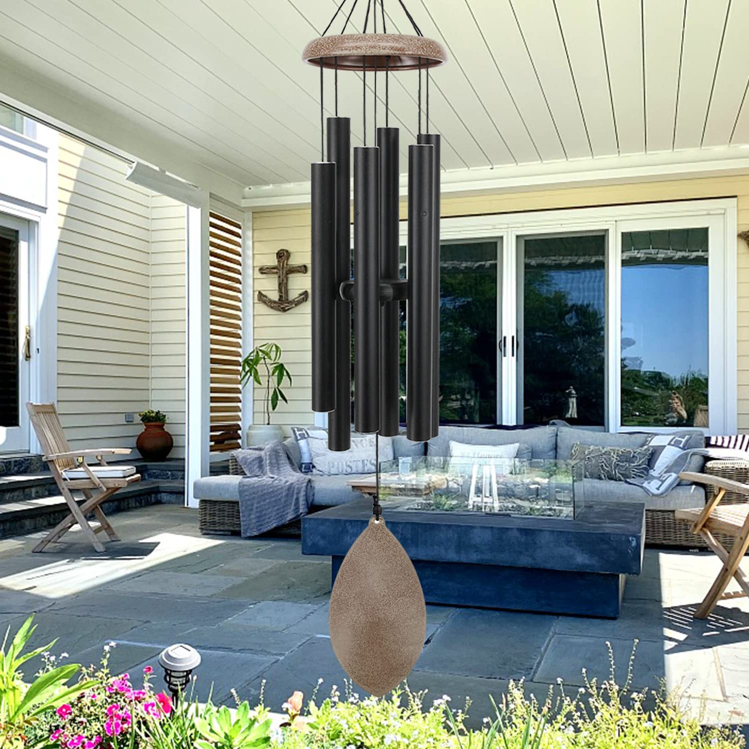 ASTARIN wind chimes securely hang using a heavy-duty hook system.