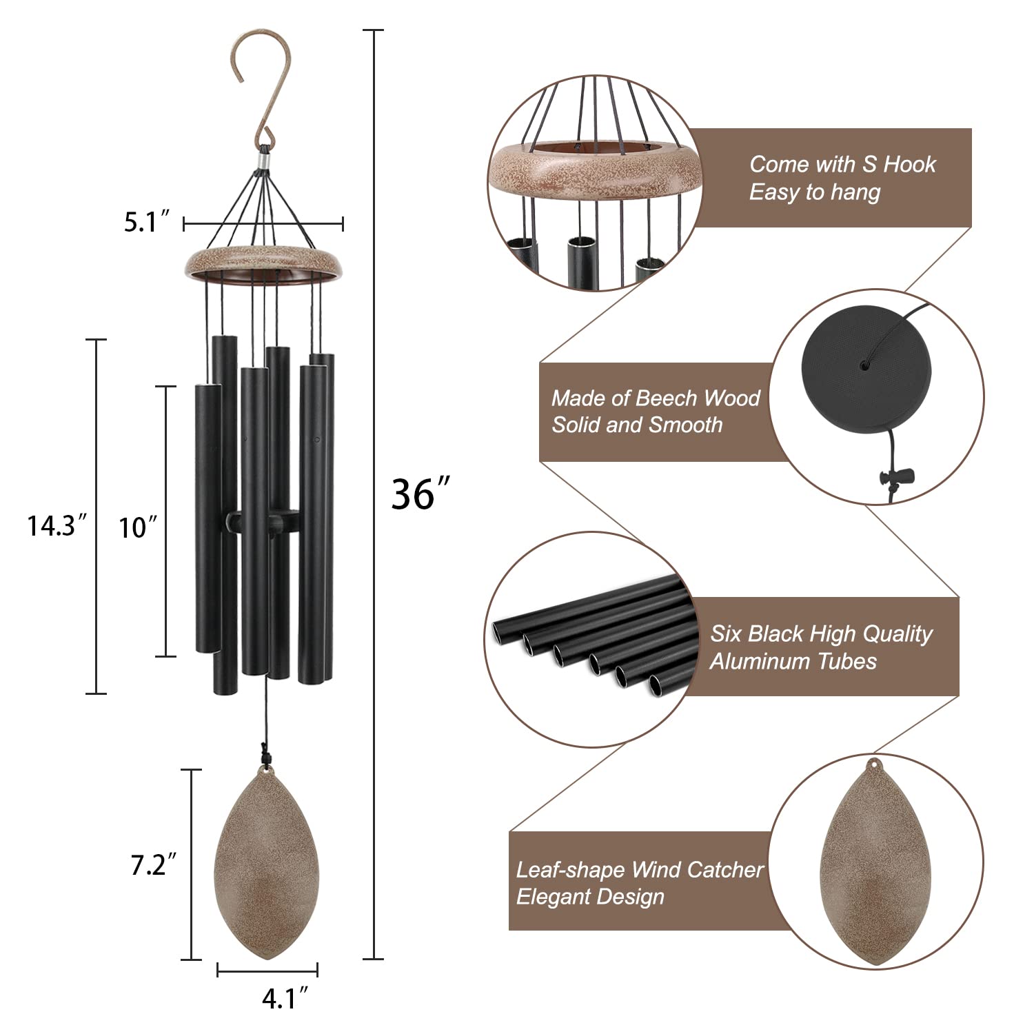 ASTARIN memorial gift wind chime conveys sympathy with soothing outdoor tones.