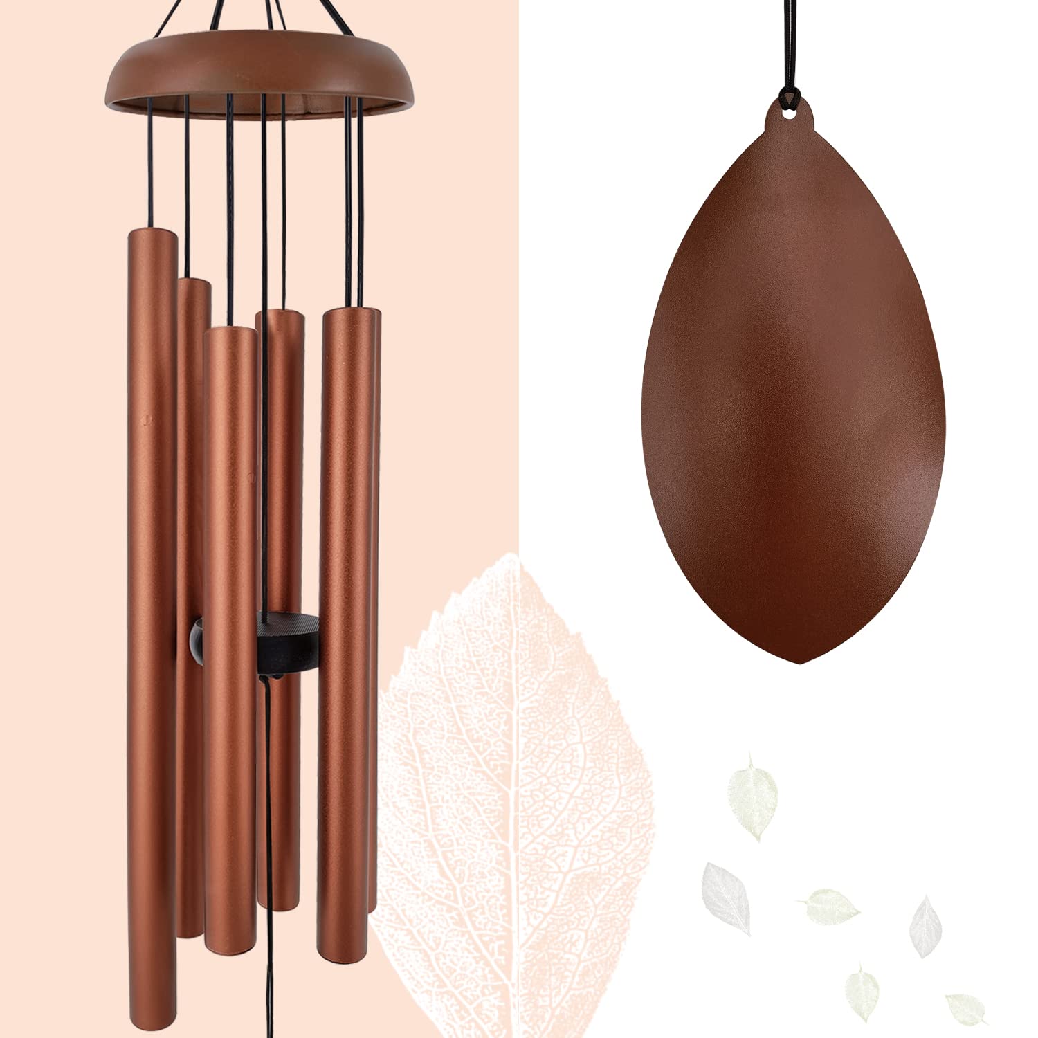 ASTARIN wind chimes outdoor deep tone 36-inch for garden ambiance