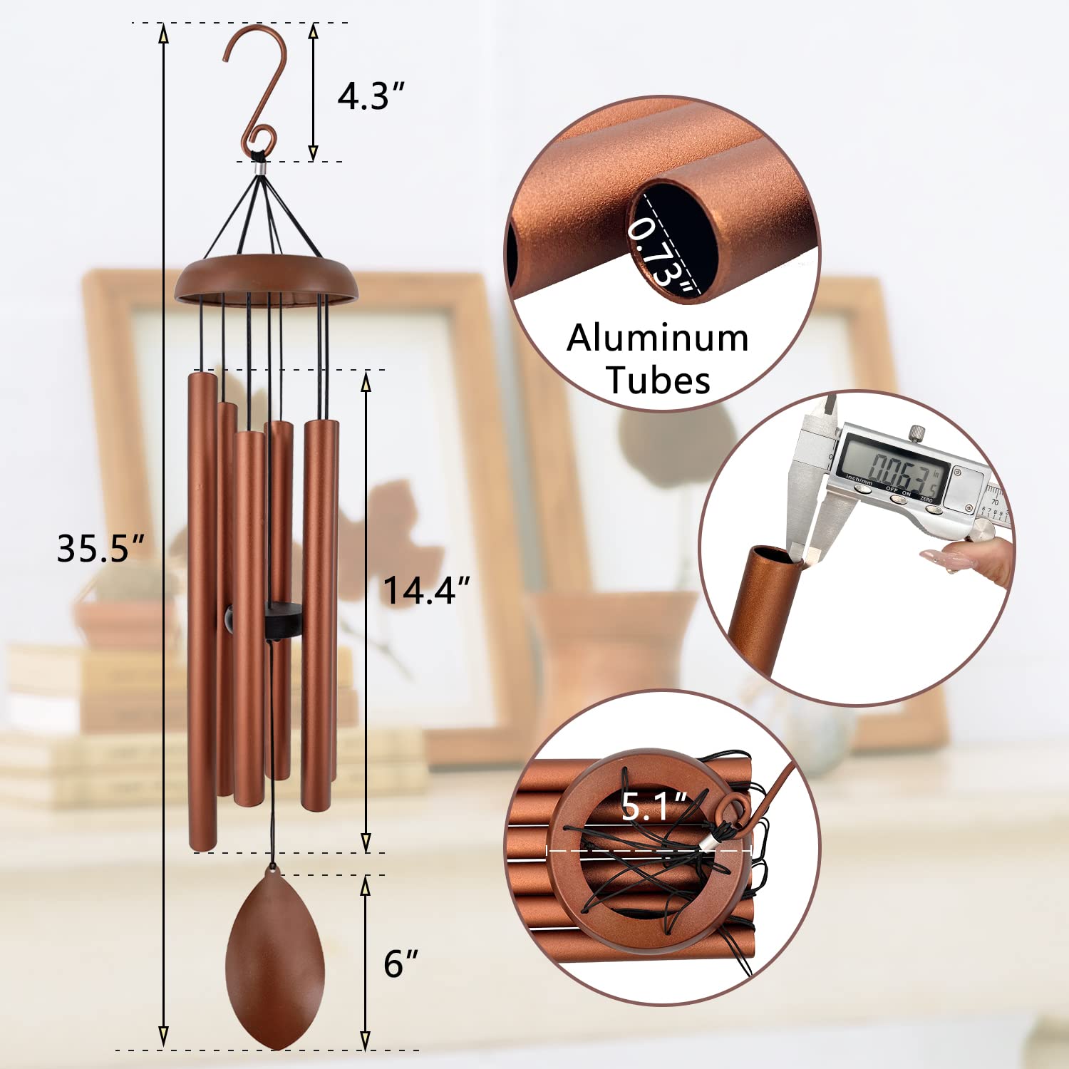 ASTARIN six aluminum tubes in pentatonic tuning for gentle melodies