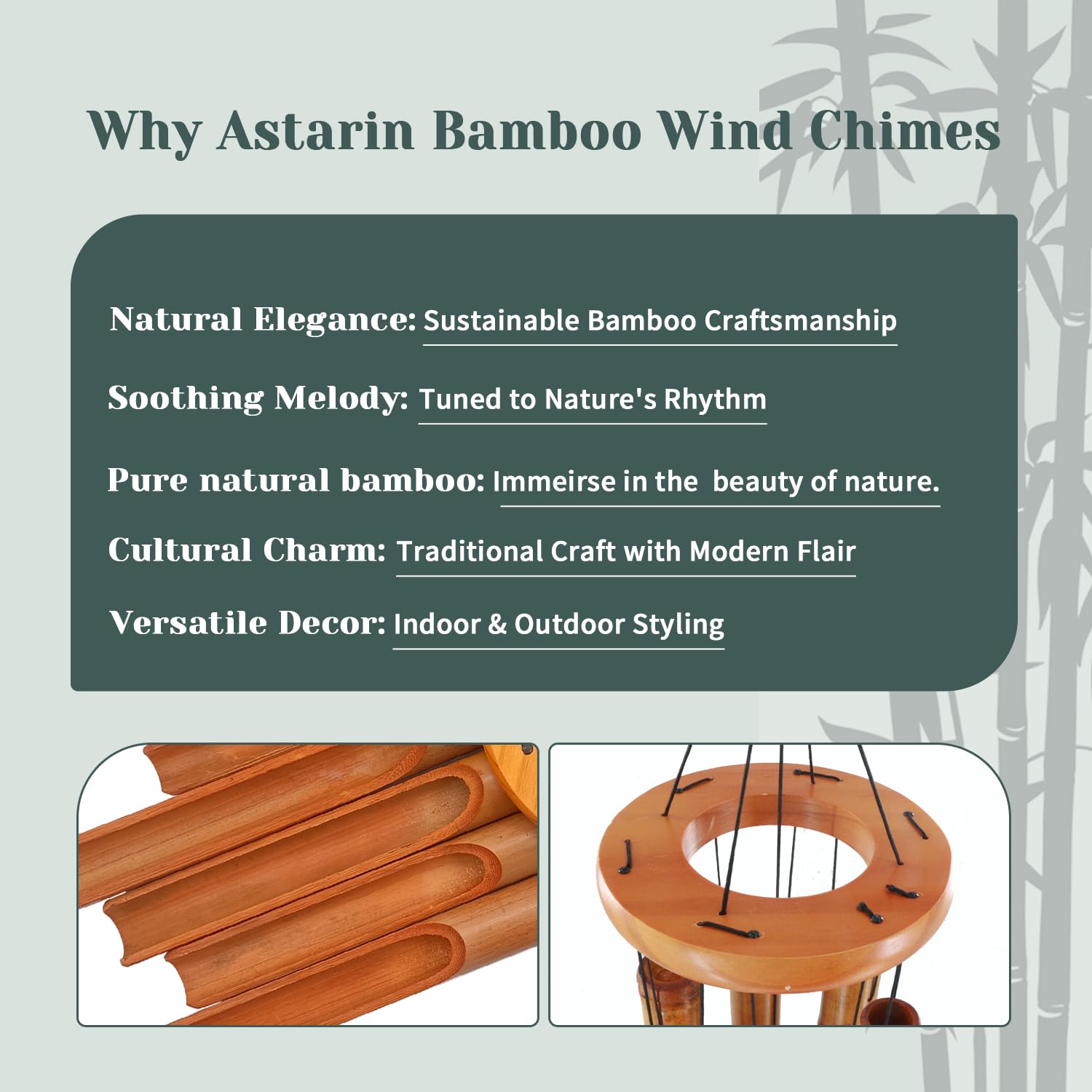 ASTARIN wooden wind chime with soothing melody ideal for relaxing indoors.
