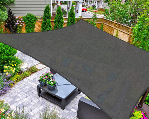 AsterOutdoor rectangle shade sail 10x13 graphite blocks UV for patios and gardens.