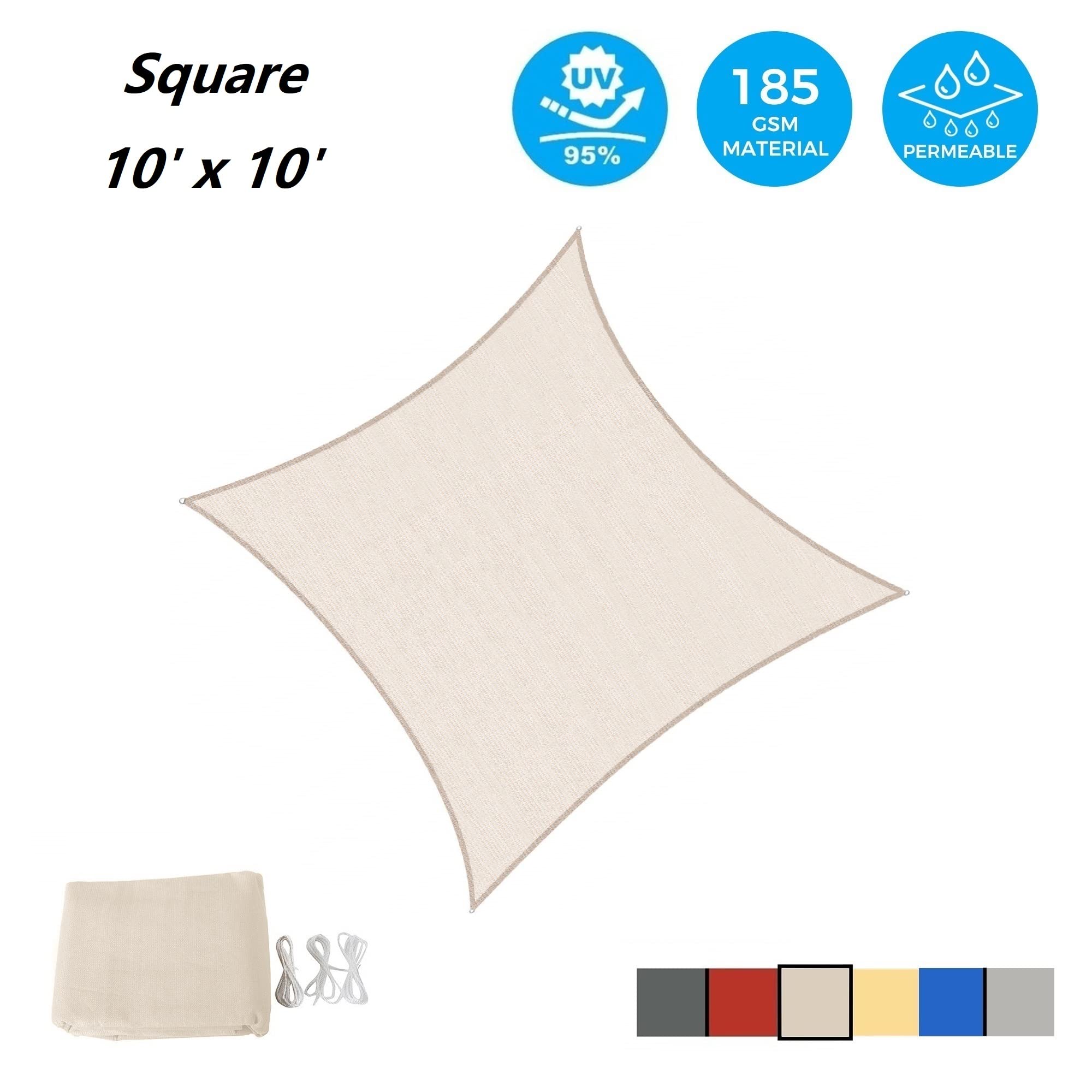 AsterOutdoor cream shade sail on a backyard trellis delivering breathable outdoor coverage.