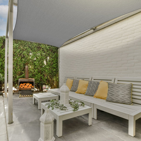 Breathable fabric balances shade with air flow.