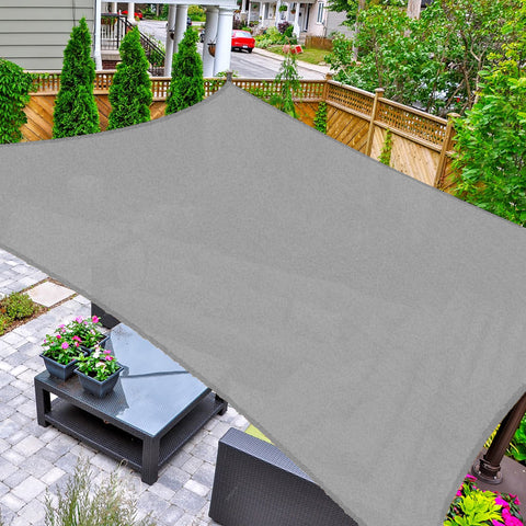 AsterOutdoor gray rectangle shade sail blocks 95% UV for patios.