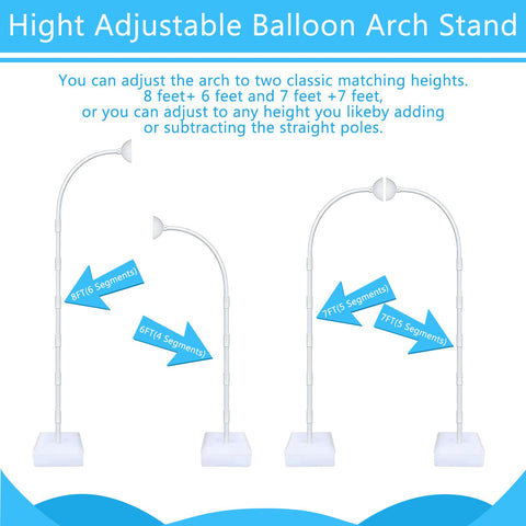 Astilazo balloon arch kit base and poles for sturdy displays