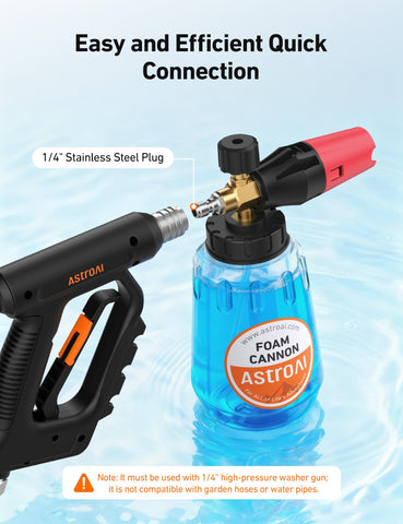 AstroAI Foam Cannon adjustable nozzle lets you control foam thickness