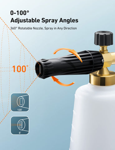 AstroAI foam cannon dense foam core delivering rich suds for efficient cleaning.