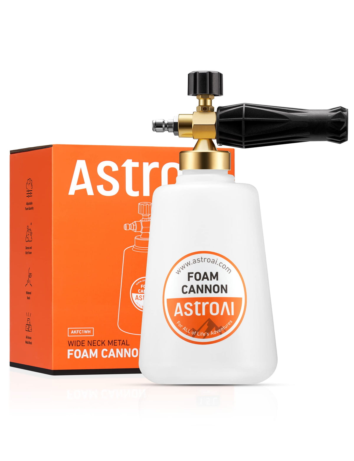 AstroAI foam cannon wide neck bottle pouring soap for easier filling and less waste.
