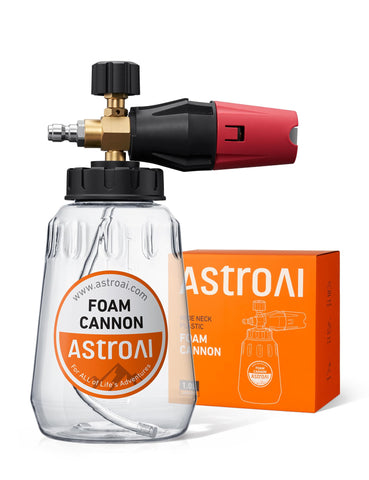AstroAI Foam Cannon wide-neck bottle eases soap loading and minimizes spills